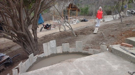 Steps behind the pool